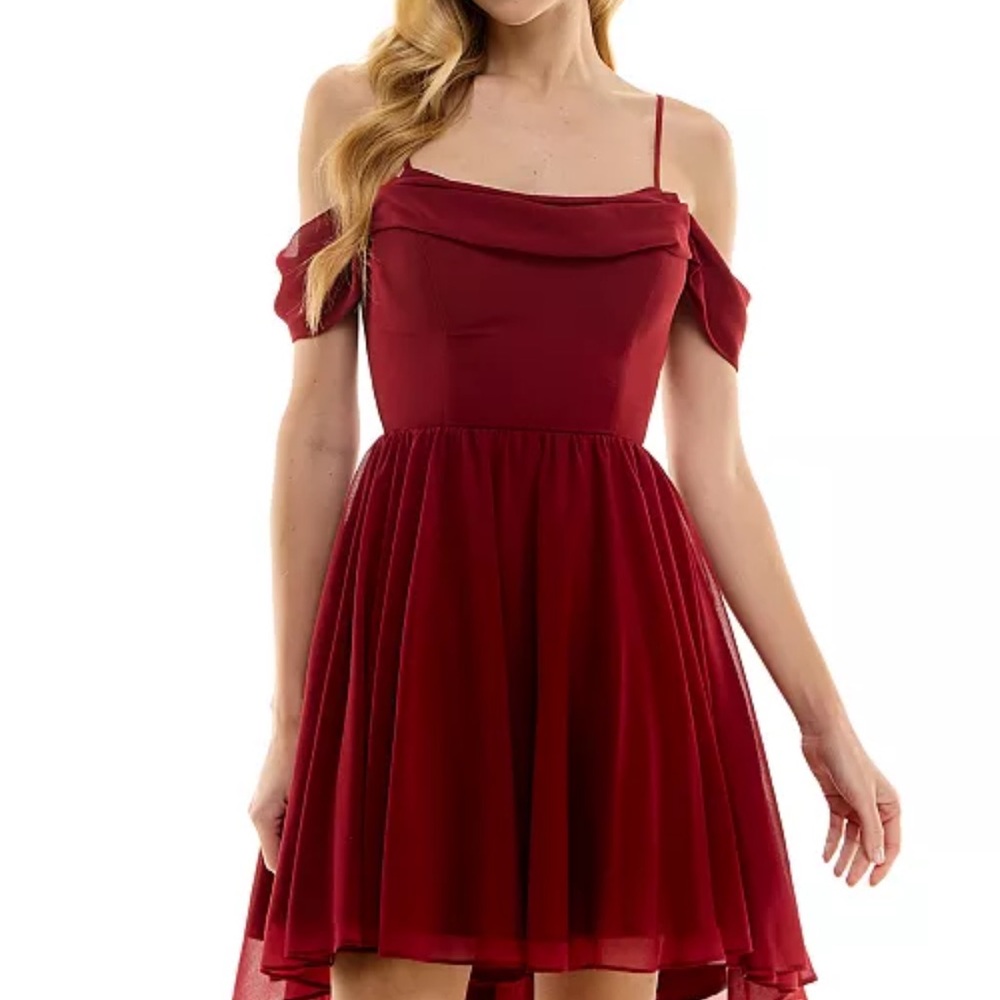 Elegant Red Off-Shoulder Dress